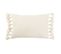 Coussin Déco Pompons "bella" 38x59cm Blanc