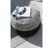 Pouf Rond Design "miami" 50cm Noir Et Blanc