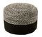 Pouf Rond Design "miami" 50cm Noir Et Blanc