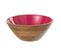 Saladier Rond En Bois "kos" 30cm Marron et Fuchsia