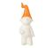 Statuette Déco "nain" 29cm Blanc et Orange