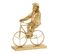 Statuette Déco "singe Vélo" 27cm Or