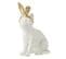 Statuette Déco Chat "oreille" 28cm Blanc