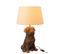 Lampe À Poser Déco "chien Assis" 52cm Marron