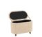 Pouf et Coffre De Rangement "teddy" 80cm Beige