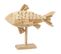 Statuette Déco En Bois Sur Pied "poisson" 40cm Naturel