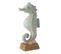 Statuette Déco Hippocampe "santorin" 38cm Bleu