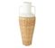 Vase Amphore Avec Tissage Rotin "bali" 100cm Blanc et Naturel