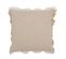 Coussin Déco à Franges "mousseline" 45x45cm Beige Foncé