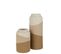 Vase En Céramique Cylindrique "charley" 33cm Beige