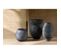 Vase Cruche En Ciment "black Lombok" 29cm Noir