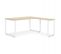 Bureau D'angle Design "abigano" 170cm Naturel et Blanc