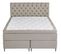 BOXSPRING lit complet taupe CONTINENTAL 160x200 cm/2x80x200 cm