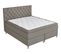 BOXSPRING lit complet gris CONTINENTAL 180x200 cm/2x90x200 cm