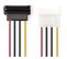 Internal Power Cable - Molex Male - Sata 7-pin Female 90° Angled - 0.15 M - Various