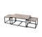 Trio De Tables Basse Country Side - H. 45 Cm - Noir Et Effet Bois