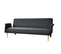 Banquette Canapé Convertible 3 Places En Tissu 3 Positions - Gris Fonce/bleu Canard/noir -