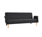 Banquette Canapé Convertible 3 Places En Tissu 3 Positions - Gris Fonce/bleu Canard/noir -