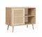 Meuble De Rangement En Cannage 2 Niches 1 Porte Pieds Scandinaves 80 X 39 X 66 Cm