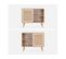 Meuble De Rangement En Cannage 2 Niches 1 Porte Pieds Scandinaves 80 X 39 X 66 Cm