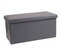 Banc De Rangement Pliable Simili Cuir En Pvc - Gris Foncé - 76x38x38 Cm