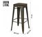 Tabouret De Bar Vintage Liv - H. 77 Cm - Gris Industriel