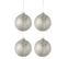 Lot De 4 Boules De Noël "brillant" 10cm Argent