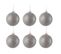 Lot De 6 Boules De Noël Design "atop" 8cm Gris