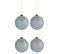 Lot De 4 Boules De Noël "cristallise" 10cm Gris