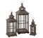 Lot De 3 Lanternes Déco "fenêtre" 80cm Marron