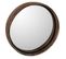 Plateau et Miroir Design "rond et Rotin" 30cm Marron