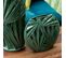 Vase Design Ovale Céramique "tropical" 32cm Vert