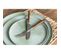 Assiette Plate "eclaboussures" 33cm Vert Menthe