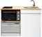 Trio120bd-bg-s Kitchenette 120 Cm, Domino à Induction, Four, Lave-vaisselle Silver, Évier Droit