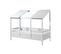 Pack - Lit Cabane Enfant, Sommier et Matelas "housebed I" 90x200cm Blanc