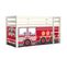 Lit Enfant Surélevé "pino Fire Truck" 90x200cm Blanc