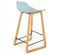 Tabouret De Bar Design "toki" 87cm Bleu et Naturel