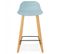 Tabouret De Bar Design "toki" 87cm Bleu et Naturel