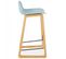 Tabouret De Bar Design "toki" 87cm Bleu et Naturel