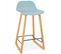 Tabouret De Bar Design "toki" 87cm Bleu et Naturel