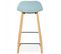 Tabouret De Bar Design "toki" 87cm Bleu et Naturel