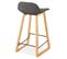 Tabouret De Bar "talik" 86cm Gris Foncé et Naturel