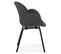 Chaise Design Tissu "fiano" 88cm Gris Foncé et Noir