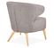 Fauteuil Design Lounge "hera" 72cm Gris et Naturel