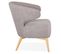 Fauteuil Design Lounge "hera" 72cm Gris et Naturel