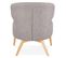 Fauteuil Design Lounge "hera" 72cm Gris et Naturel