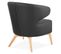 Fauteuil Design Lounge "dorla" 72cm Noir et Naturel