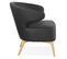 Fauteuil Design Lounge "dorla" 72cm Noir et Naturel