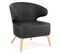 Fauteuil Design Lounge "dorla" 72cm Noir et Naturel