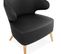 Fauteuil Design Lounge "dorla" 72cm Noir et Naturel